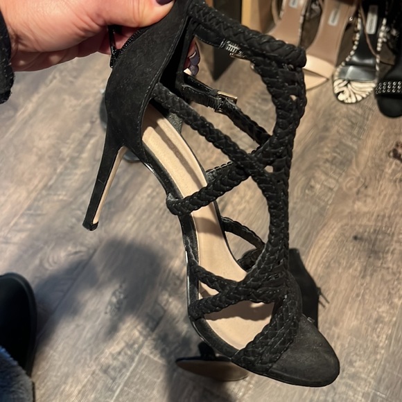 Aldo black braided zip up buckle heels - Picture 8 of 14
